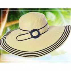 Sun Hats Women's Large Wide Brim Floppy Brim Summer Beach Sun Hat Foldable Straw Cap Party Garden Travel UPF40+ Sunscreen - C...