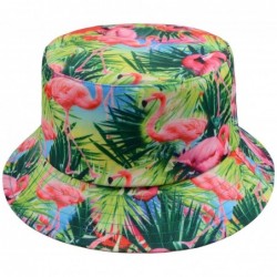 Bucket Hats Mens Womens Trends Fashion Bucket Hat - Flamingo Tropical Blue - CS12HEI8QIZ $30.45