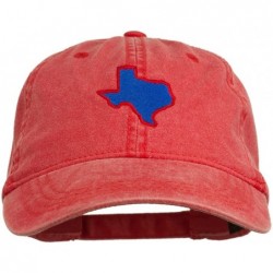 Baseball Caps Texas State Map Embroidered Washed Cotton Cap - Red - CT11ONYT2QJ $45.67