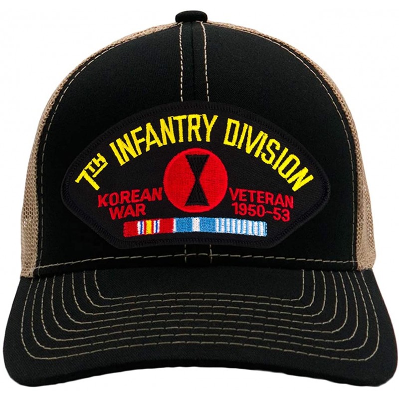 Baseball Caps 7th Infantry Division - Korean War Veteran Hat/Ballcap (Black) Adjustable One Size Fits Most - CS18L4TT9UE $33.93