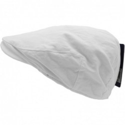 Newsboy Caps Men's Cotton Front Button Flat Cap Ivy Gatsby Newsboy Hunting Hat - White - C6186CQUEIU $15.71