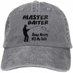 Skullies & Beanies Denim Baseball Cap Master Baiter Unisex Golf Hats Adjustable Plain Cap - Ash - CU189XLOYRZ $28.26