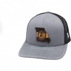 Baseball Caps Missouri 'The 24' Leather Patch Hat Curved Trucker - Camo - CA18IGRCOD6 $49.60