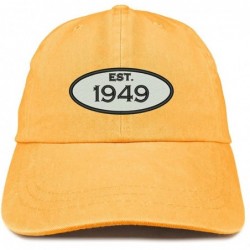 Baseball Caps Established 1949 Embroidered 71st Birthday Gift Pigment Dyed Washed Cotton Cap - Mango - CS180L905XO $36.11