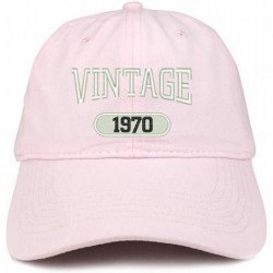 Baseball Caps Vintage 1970 Embroidered 50th Birthday Relaxed Fitting Cotton Cap - Light Pink - CE180ZHU0D5 $34.32