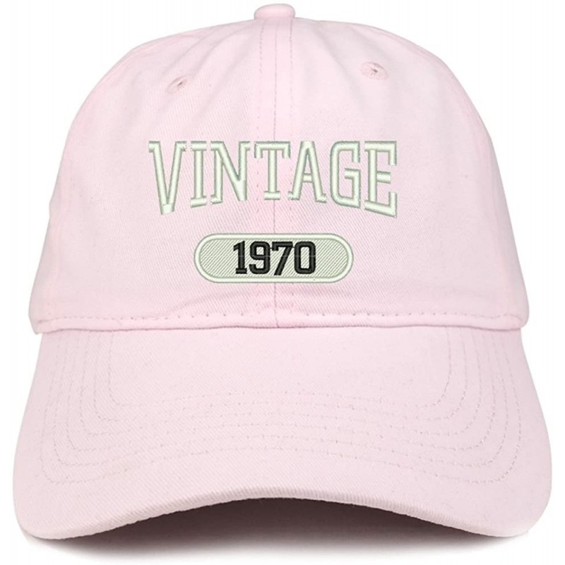 Baseball Caps Vintage 1970 Embroidered 50th Birthday Relaxed Fitting Cotton Cap - Light Pink - CE180ZHU0D5 $26.30