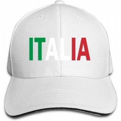 Baseball Caps Italia Outdoor Snapback Sandwich Duck Tongue Cap Adjustable Baseball Hat Plain Cap for Men Women - White - CD18...