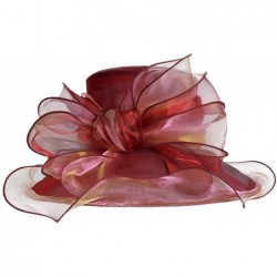 Sun Hats Womens Church Dress Derby Wedding Floral Tea Party Hat Ss-035 - Bow-claret - C412D9ZCIB3 $36.62