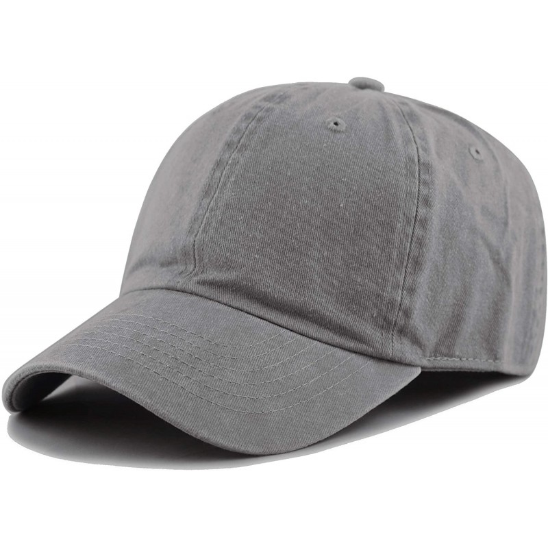 Baseball Caps 100% Cotton Pigment Dyed Low Profile Dad Hat Six Panel Cap - 1. Grey - C3189A2IMKI $13.47