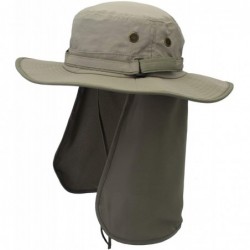Sun Hats Mens Sun Hat with Neck Flap Quick Dry UV Protection Caps Fishing Hat - Smoky Gray - CQ12HFJJV2X $21.51