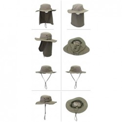 Sun Hats Mens Sun Hat with Neck Flap Quick Dry UV Protection Caps Fishing Hat - Smoky Gray - CQ12HFJJV2X $29.58