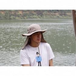Sun Hats Mens Sun Hat with Neck Flap Quick Dry UV Protection Caps Fishing Hat - Smoky Gray - CQ12HFJJV2X $29.58