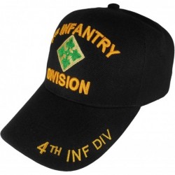 Baseball Caps United States Infantry Division Licensed Cap Adjustable Multi Color - 4th Infantry Blk - CS120ELZHHR $21.31