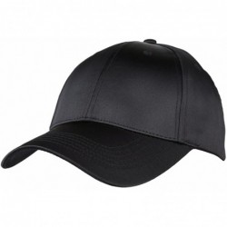 Baseball Caps Baseball Cap-Plain Polyester 6 Panel Satin Sport Dancing Summer Sun Visor Hat - 1-black - C718DZXXAGZ $26.22