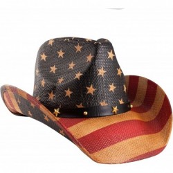 Cowboy Hats Classic American Flag Cowboy Hat - Antique Flag - CN12GSJM7TF $59.14