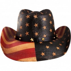 Cowboy Hats Classic American Flag Cowboy Hat - Antique Flag - CN12GSJM7TF $52.95