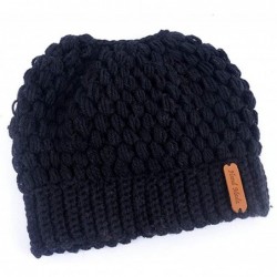 Skullies & Beanies Unisex Men Women Crochet Warm Winter Boho Knitting Baggy Beanie Hat Braided Head Cap - Black2 - CY18KC22UU...