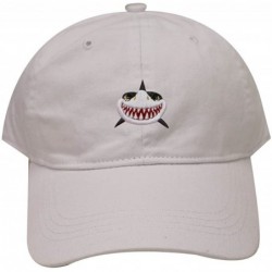 Baseball Caps Shark Face Cotton Baseball Dad Caps - White - CF17YEXIUD6 $26.22