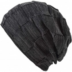 Skullies & Beanies Oversized Unisex Fleece Lined Slouchy Beanie Soft Thick Warm Winter Knitted Beanie Ski Hat - CV18ZLQWT5L $...