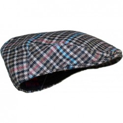 Newsboy Caps Street Easy Herringbone Driving Cap with Quilted Lining - Brown Check With Blue - C8194OQ44MC $27.58