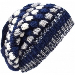 Skullies & Beanies Woolen Knitted Fleece Lined Multicoloured Beanie Hats - W - CU12O7VV7TB $56.14