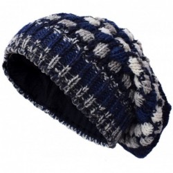 Skullies & Beanies Woolen Knitted Fleece Lined Multicoloured Beanie Hats - W - CU12O7VV7TB $41.37