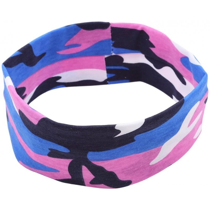Headbands Camouflage Headband Headwear Sweatband - Rose Red - CN18CX0TM38 $13.28