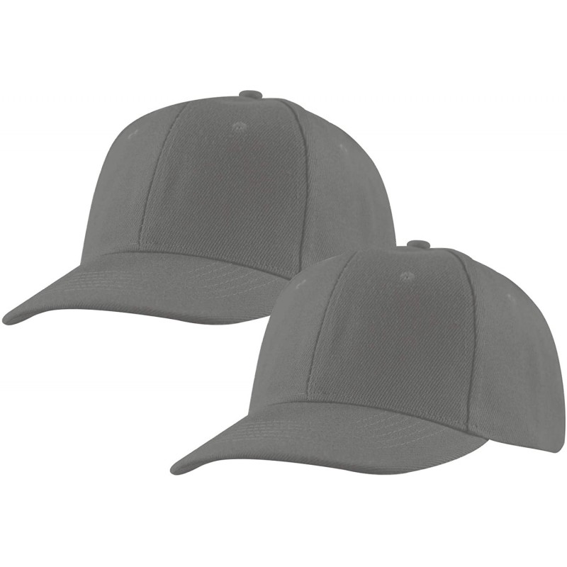 Baseball Caps Baseball Cap- 2 Pack- Adjustable Strap- Classic Acrylic Hats- Outdoors Plain Colors Gift - Gray (2 Pack) - CM18...