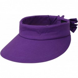 Sun Hats Womens Summer Packable UV Protective Wide Brim UPF 50+ Sun Visor Hat - Purple - CJ18D5S3974 $25.02