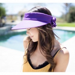 Sun Hats Womens Summer Packable UV Protective Wide Brim UPF 50+ Sun Visor Hat - Purple - CJ18D5S3974 $16.78