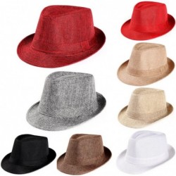 Sun Hats Womens Summer Wide Brim Straw Panama Roll up Hat Fedora Beach Sun Hat Foldable - Khaki - C618E394GSE $11.84