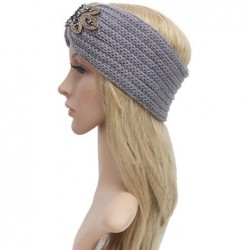 Headbands Bohemia Headband- Women Diamond Knitting Handmade Keep Warm Hairband - Gray - CX186RK6E7L $11.13