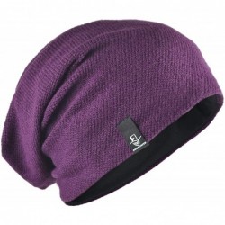 Skullies & Beanies Slouch Beanie Hat for Men Women Summer Winter B010 - Flannel-purple - CX12NYIJ24M $27.98