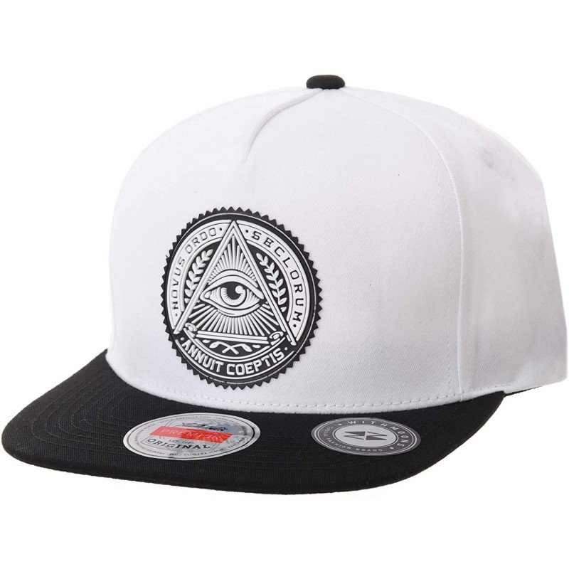 Baseball Caps Snapback Hat Illuminati Patch Hip Hop Baseball Cap AL2344 - White - CM12HS7EZNR $37.35
