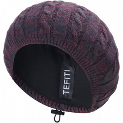 Berets Womens Snood Hairnet Headcover Knit Beret Beanie Cap Headscarves Turban-Cancer Headwear for Women - Black-wine - CX17Y...