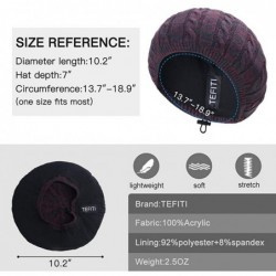 Berets Womens Snood Hairnet Headcover Knit Beret Beanie Cap Headscarves Turban-Cancer Headwear for Women - Black-wine - CX17Y...