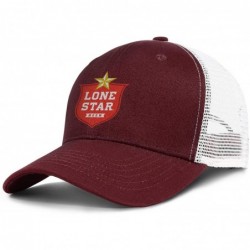 Visors Lone Star Logo Men's Women's Mesh Trucker Cap Adjustable Snapback Beach Hat - Burgundy-165 - C018WIMZ9LE $37.35