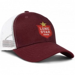 Visors Lone Star Logo Men's Women's Mesh Trucker Cap Adjustable Snapback Beach Hat - Burgundy-165 - C018WIMZ9LE $31.54