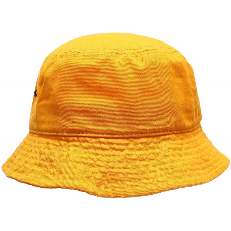 Bucket Hats Summer 100% Cotton Stone Washed Packable Outdoor Activities Fishing Bucket Hat. - Gold - CM1839M8LDU $15.05