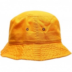Bucket Hats Summer 100% Cotton Stone Washed Packable Outdoor Activities Fishing Bucket Hat. - Gold - CM1839M8LDU $15.05