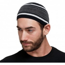Skullies & Beanies 100% Cotton Skull Cap Chemo Kufi Under Helmet Beanie Hats in Solid Colors and Stripes - CG18LMULM9U $25.46