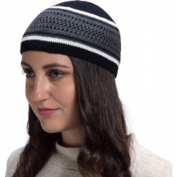 Skullies & Beanies 100% Cotton Skull Cap Chemo Kufi Under Helmet Beanie Hats in Solid Colors and Stripes - CG18LMULM9U $21.74