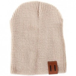 Skullies & Beanies Women's Solid Color Wool Knit Hats Earmuffs Parent-Child Caps - Beige - C618I74Y4DT $19.84