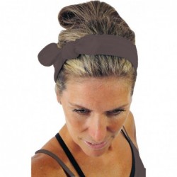 Headbands Removable Bow Training Headband - No Slip - No Sweat- Cacao Dark Brown - Cacao Dark Brown - CW12I8WPJHH $18.43