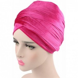 Headbands Luxury Pleated Velvet Turban Hijab Head Wrap Extra Long Tube Indian Headwrap Scarf Tie - CQ186G8COT5 $17.29