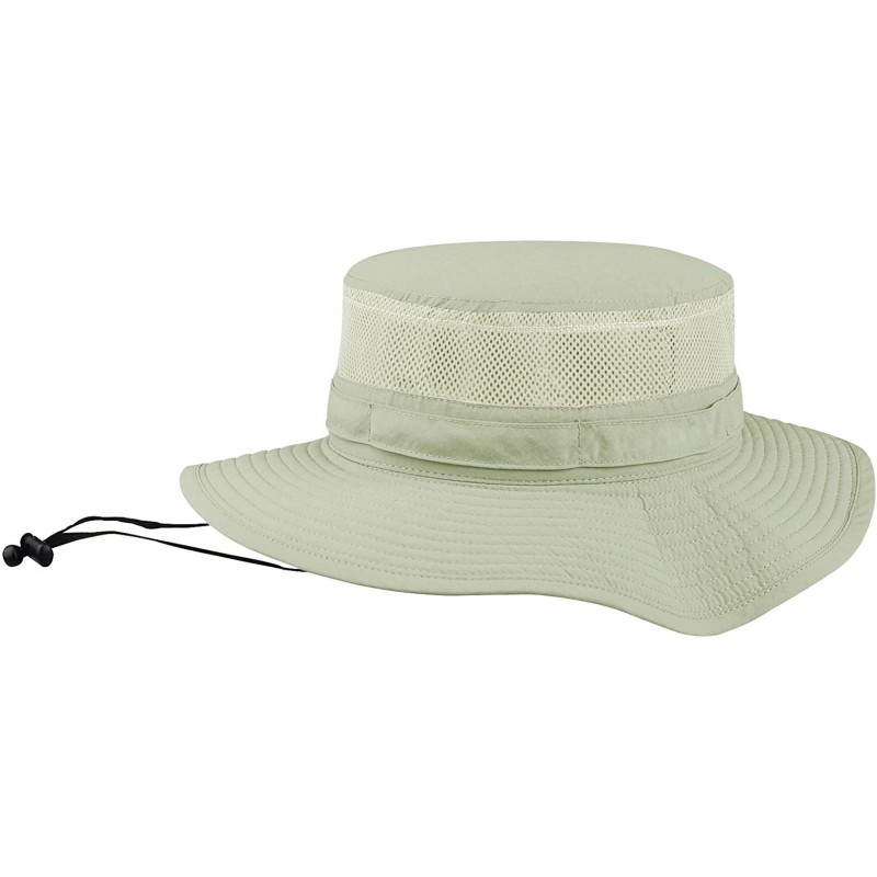 Bucket Hats Taslon UV Bucket Hat with Mesh Sides - Khaki - CN11LV4GS7Z $24.44