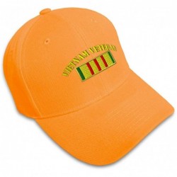 Baseball Caps Custom Baseball Cap Vietnam Veteran Flag Embroidery Dad Hats for Men & Women 1 Size - Orange - CS12L4FVVAX $29.94