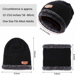 Skullies & Beanies Winter Beanie Hat Scarf Set Fleece Lined Skull Cap and Scarf Men Women- 3 Sets - Black Grey and Wine Red -...