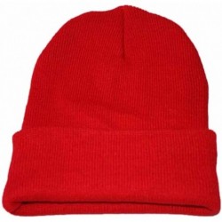 Skullies & Beanies Knitted Hat- Unisex Slouchy Knitting Beanie Hip Hop Cap Warm Winter Ski Hat - Red - CK187K4AKR5 $16.59