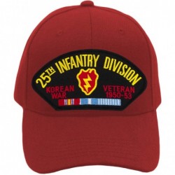 Baseball Caps 25th Infantry Division - Korea Hat/Ballcap Adjustable One Size Fits Most - Red - CY18OOYW4X0 $50.55